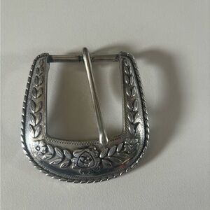 Silver Floral Engraved Belt Buckle